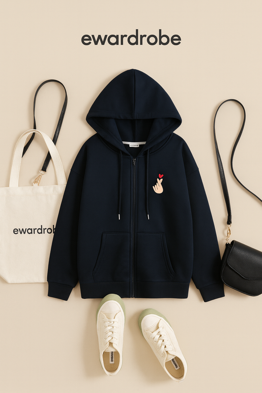 BLACK ZIPPER POCKET LOVE CHARM