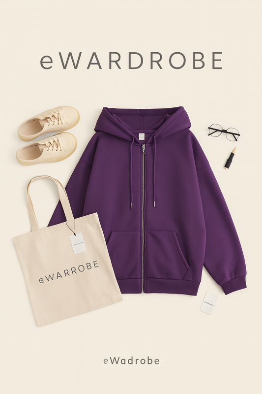 DARK PURPLE ZIPPER HOODIE