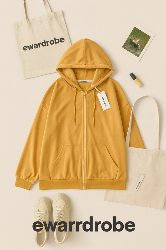 YELLOW ZIPPER HOODIE