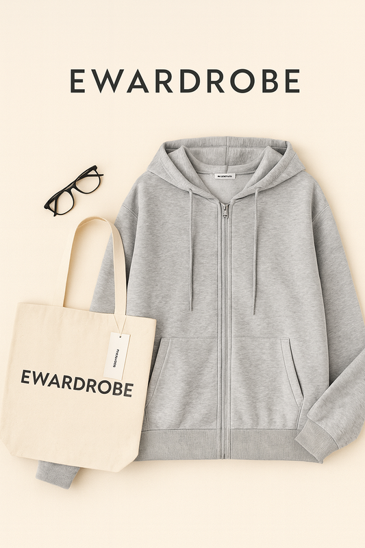 Basic Grey Zipper Hoodie