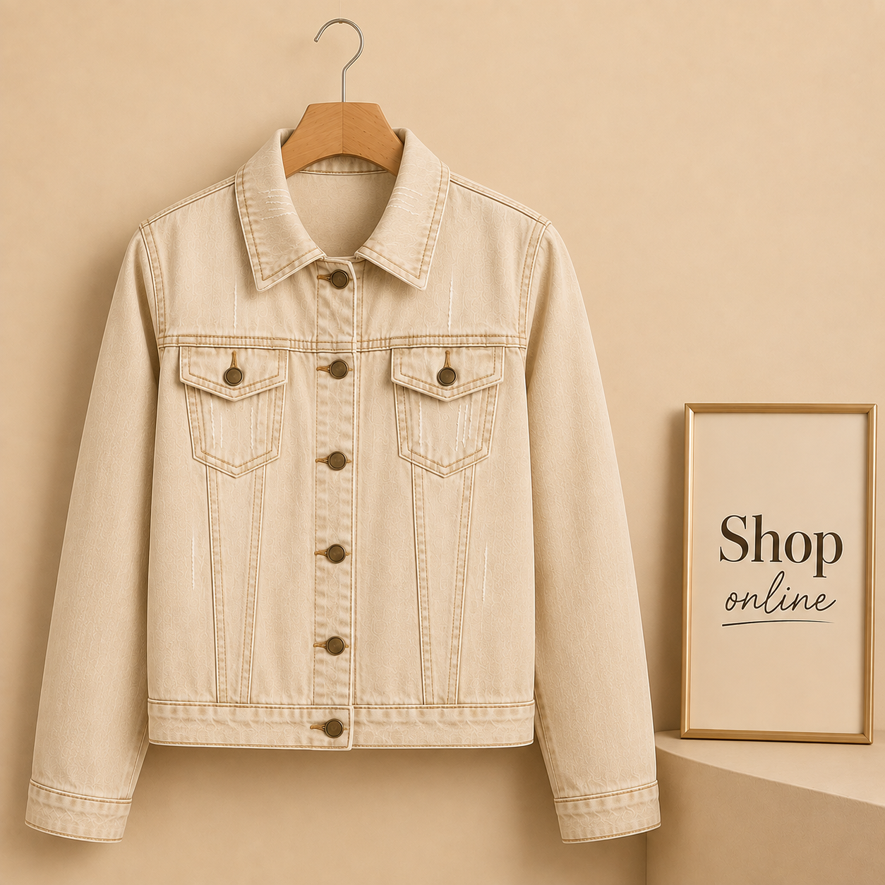 Beige Denim Jacket