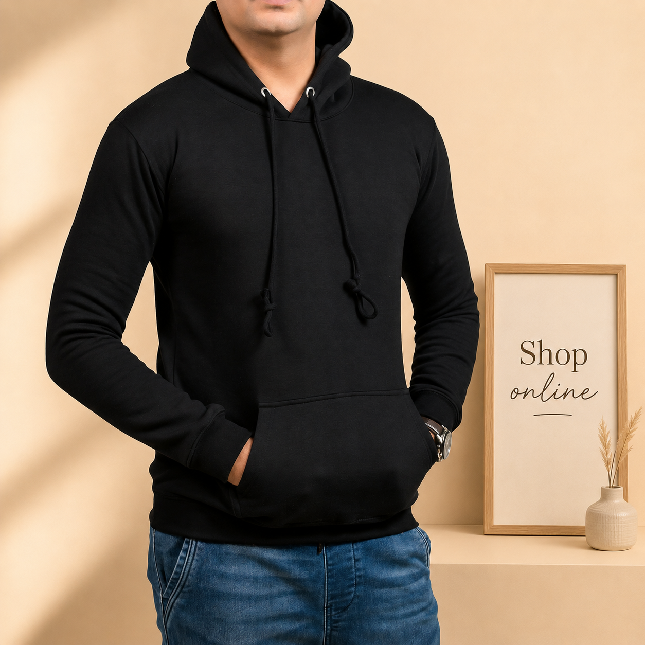 Basic Black Hoodie // Men