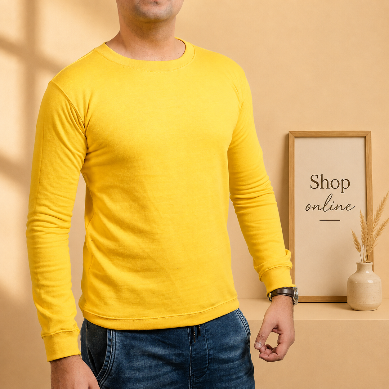 Basic Yellow Sweatshirt // Men