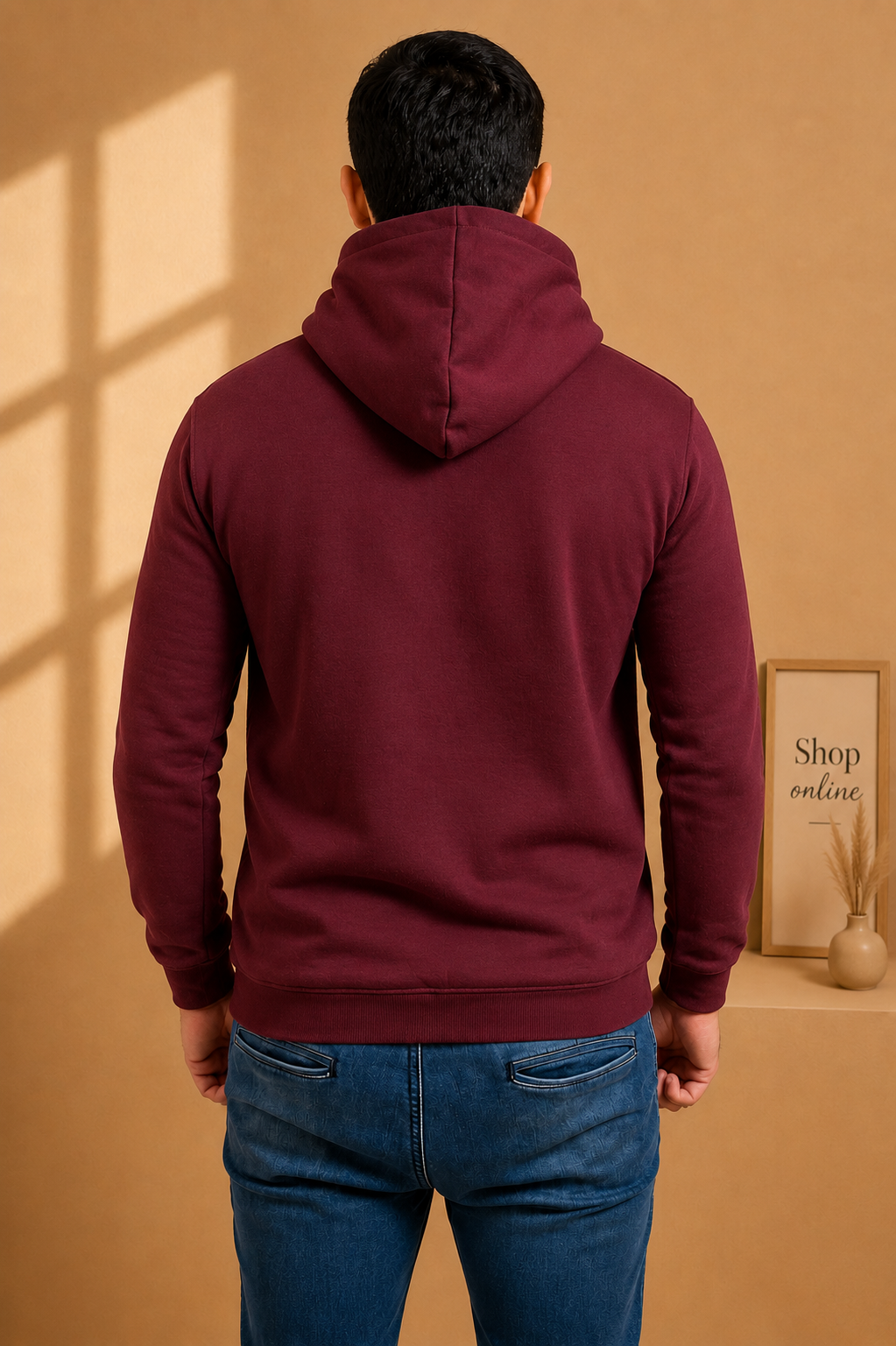 Basic Burgundy Hoodie // Men