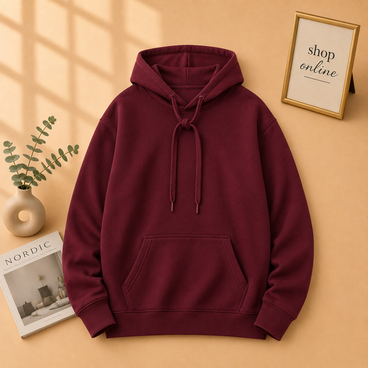 Basic Burgundy Hoodie - Women