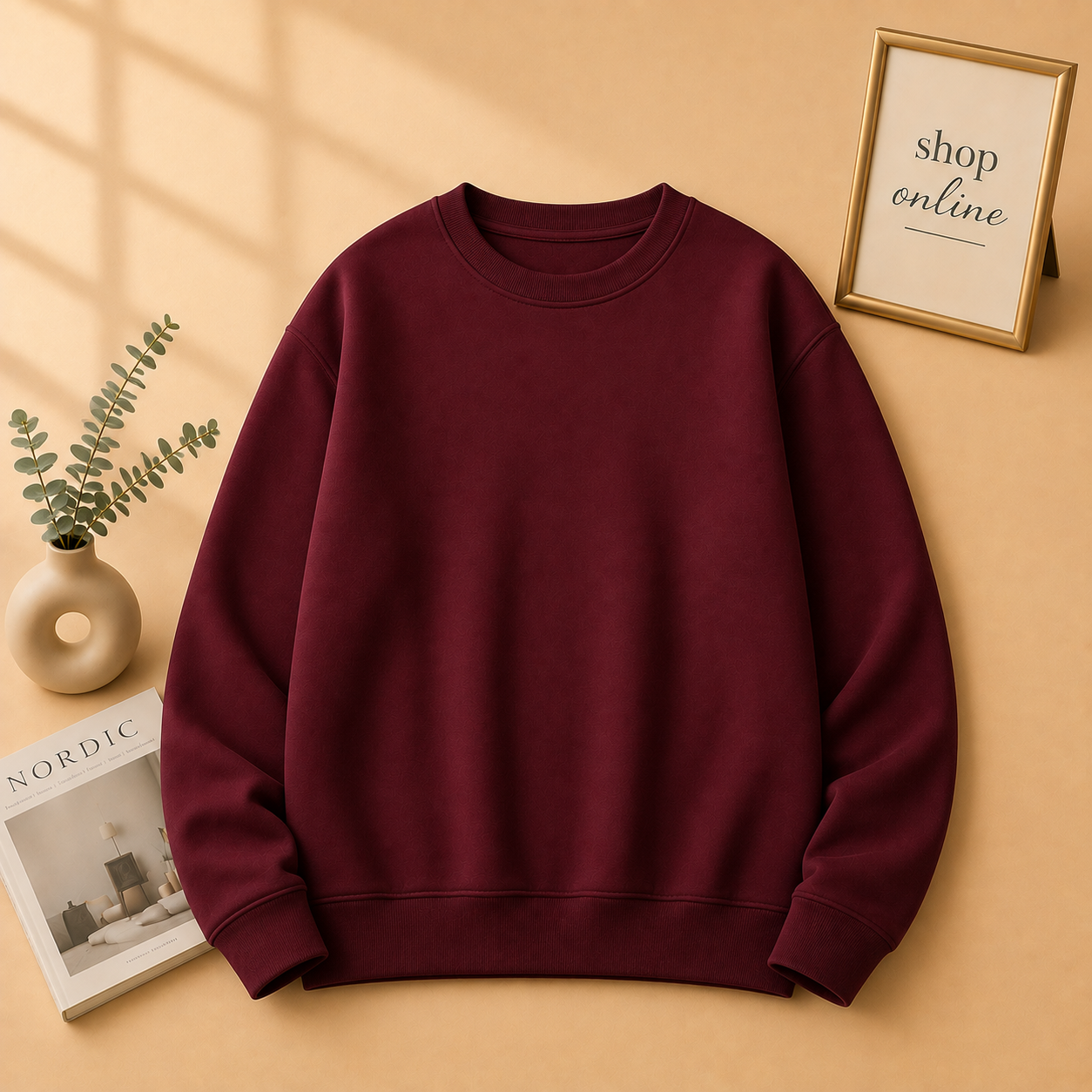 Basic Burgundy Sweatshirt // Men
