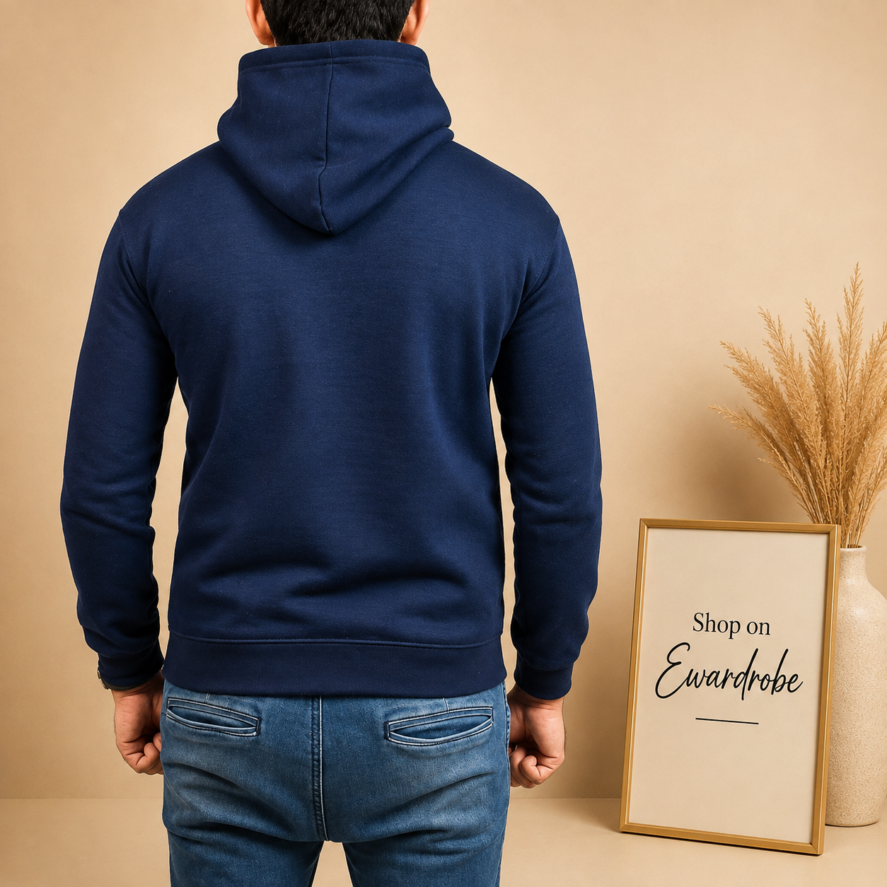 BASIC NAVY BLUE HOOD - MEN