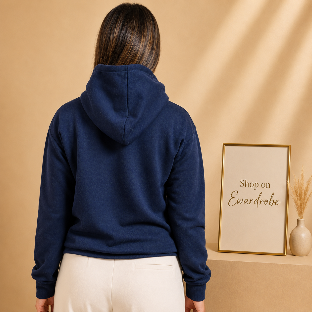 BASIC NAVY BLUE HOOD - WOMEN