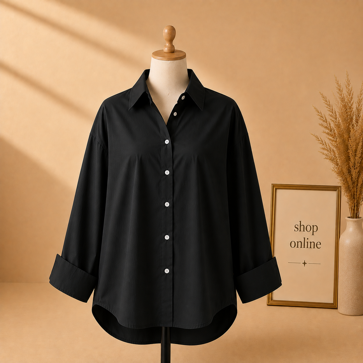 BLACK BUTTON DOWN SHIRT
