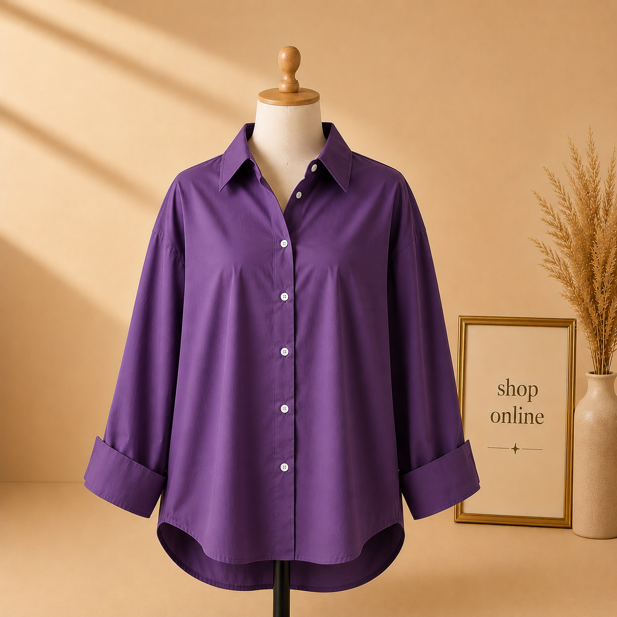 PURPLE BUTTON DOWN SHIRT