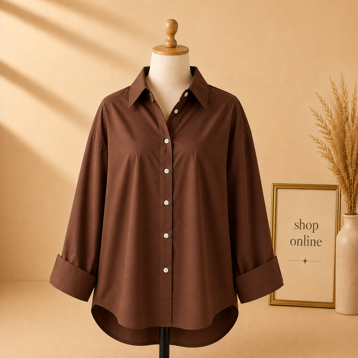 BROWN BUTTON DOWN SHIRT