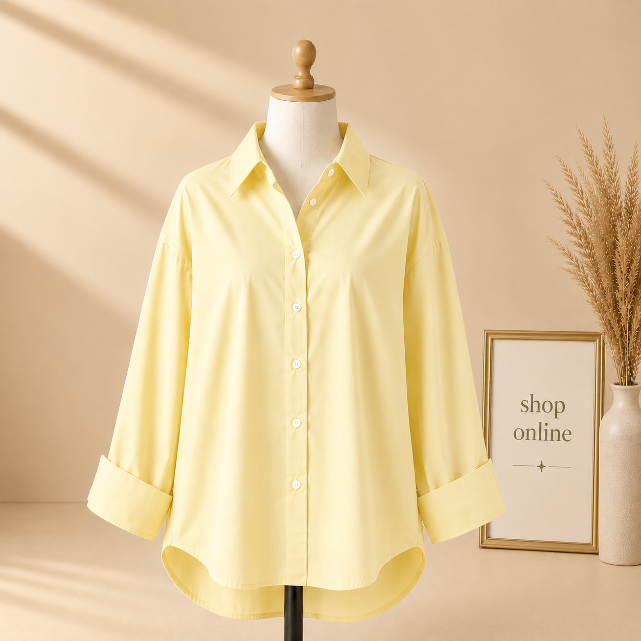 LIME YELLOW BUTTON SHIRT