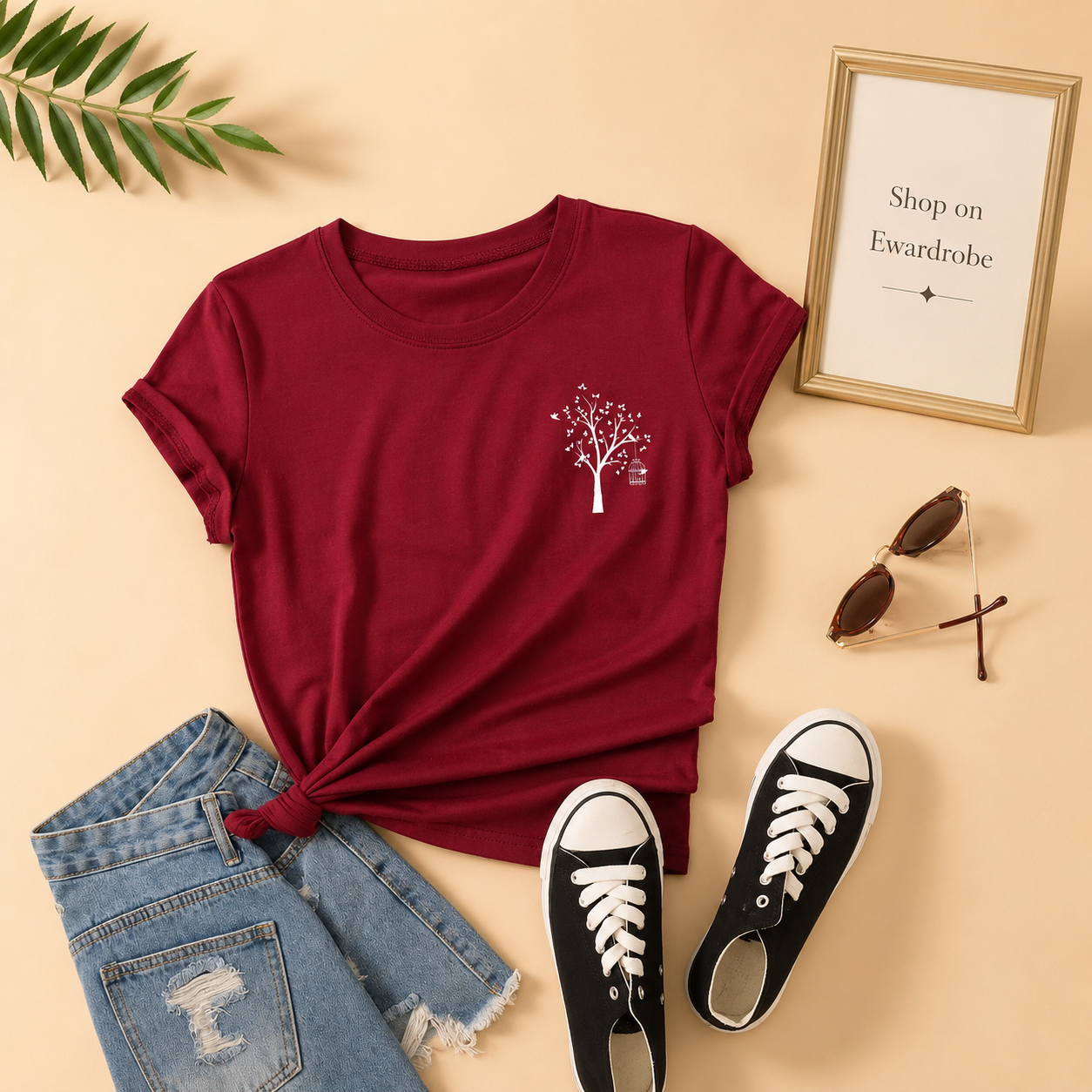 MARRON TEE TREE ON POCKET