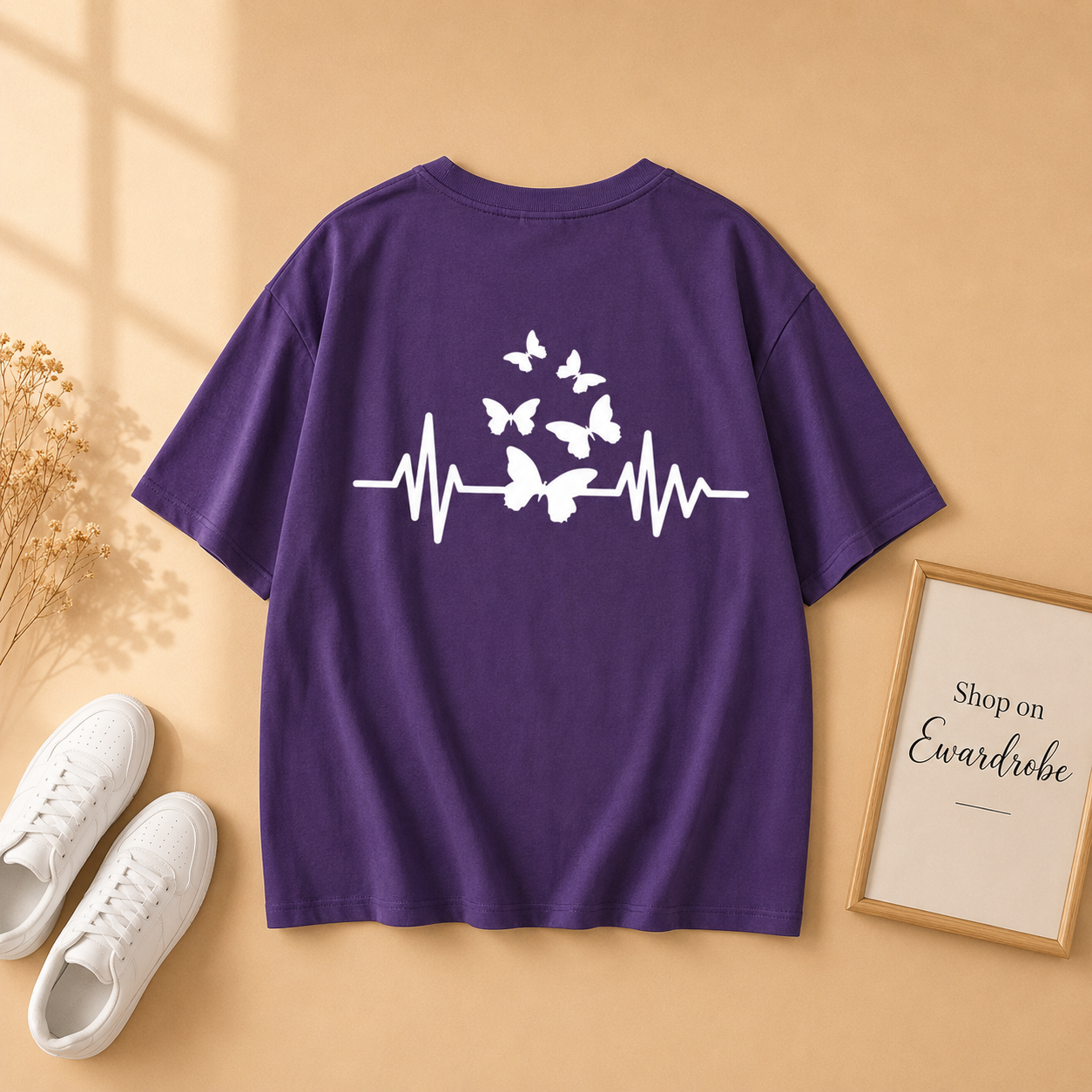 PURPLE TEE BUTTERFLY HEART BEAT