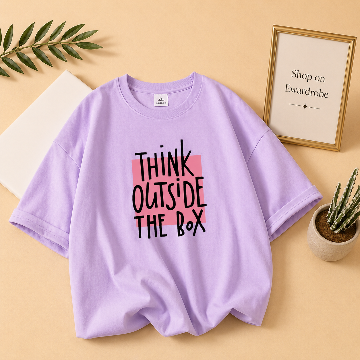 LILAC TEE THINK OUTSIDE THE BOX
