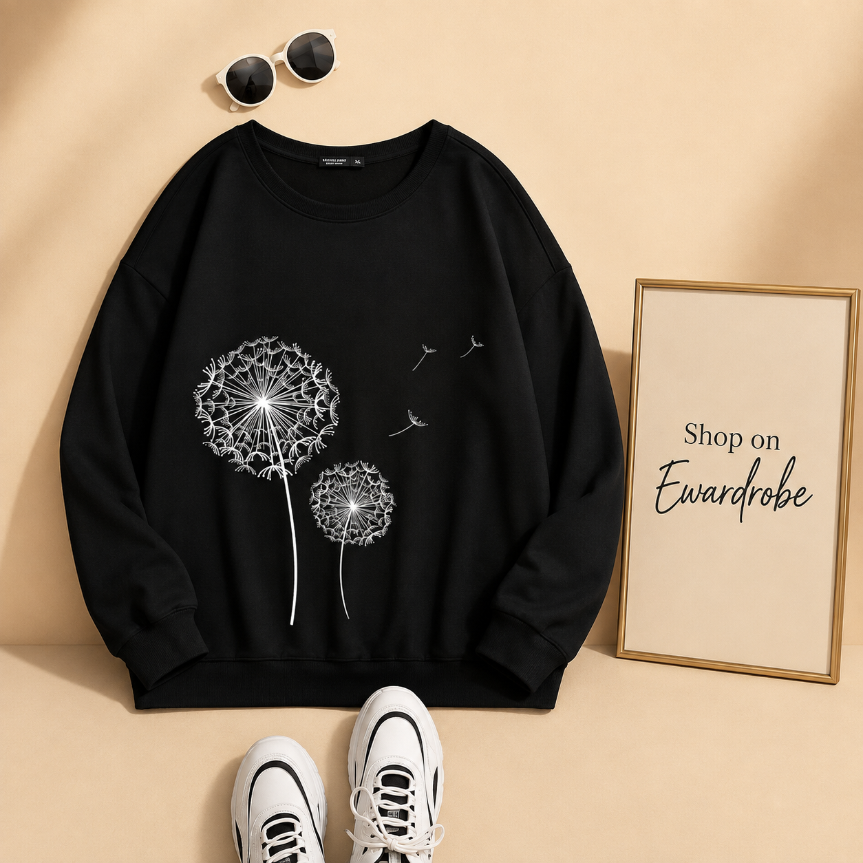 Black  Sweatshirt( snowflakes)
