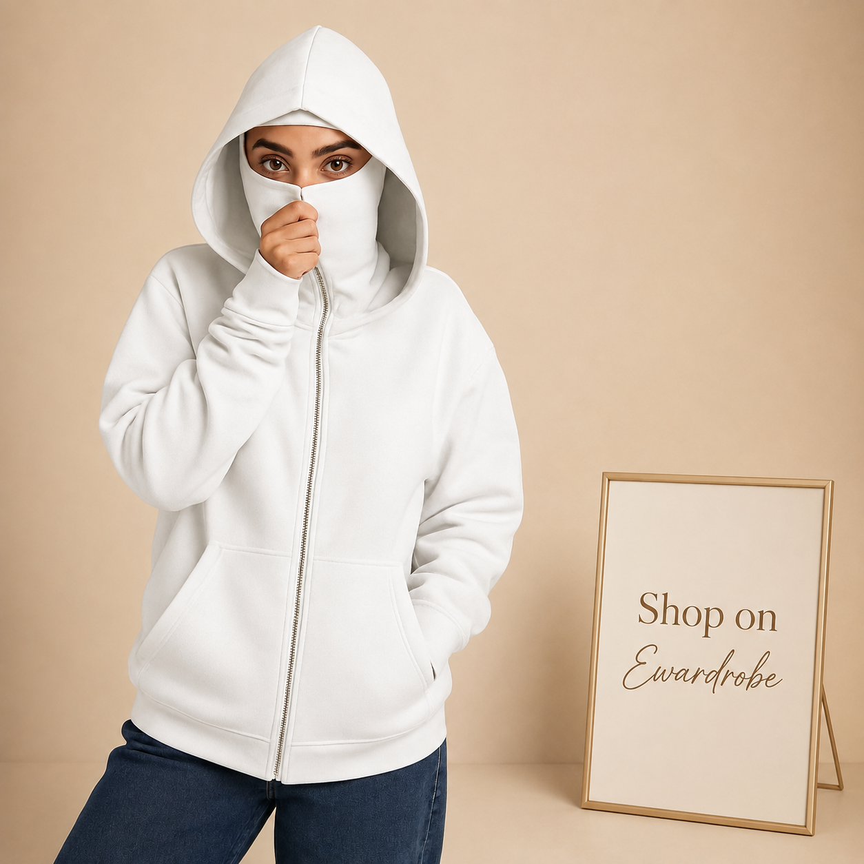 WHITE NINJA HOODIE-WOMEN
