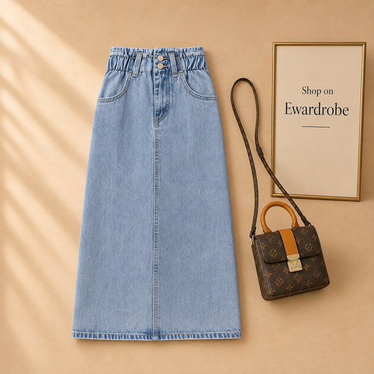 Sky Blue Denim Skirt