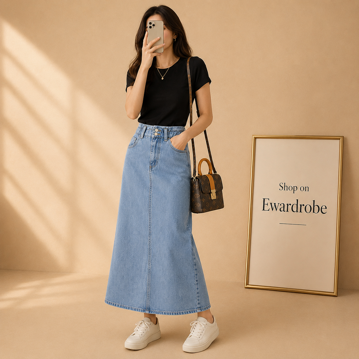 Sky Blue Denim Skirt