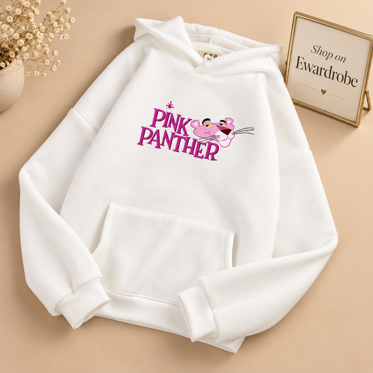 White Pink Panther Hoodie