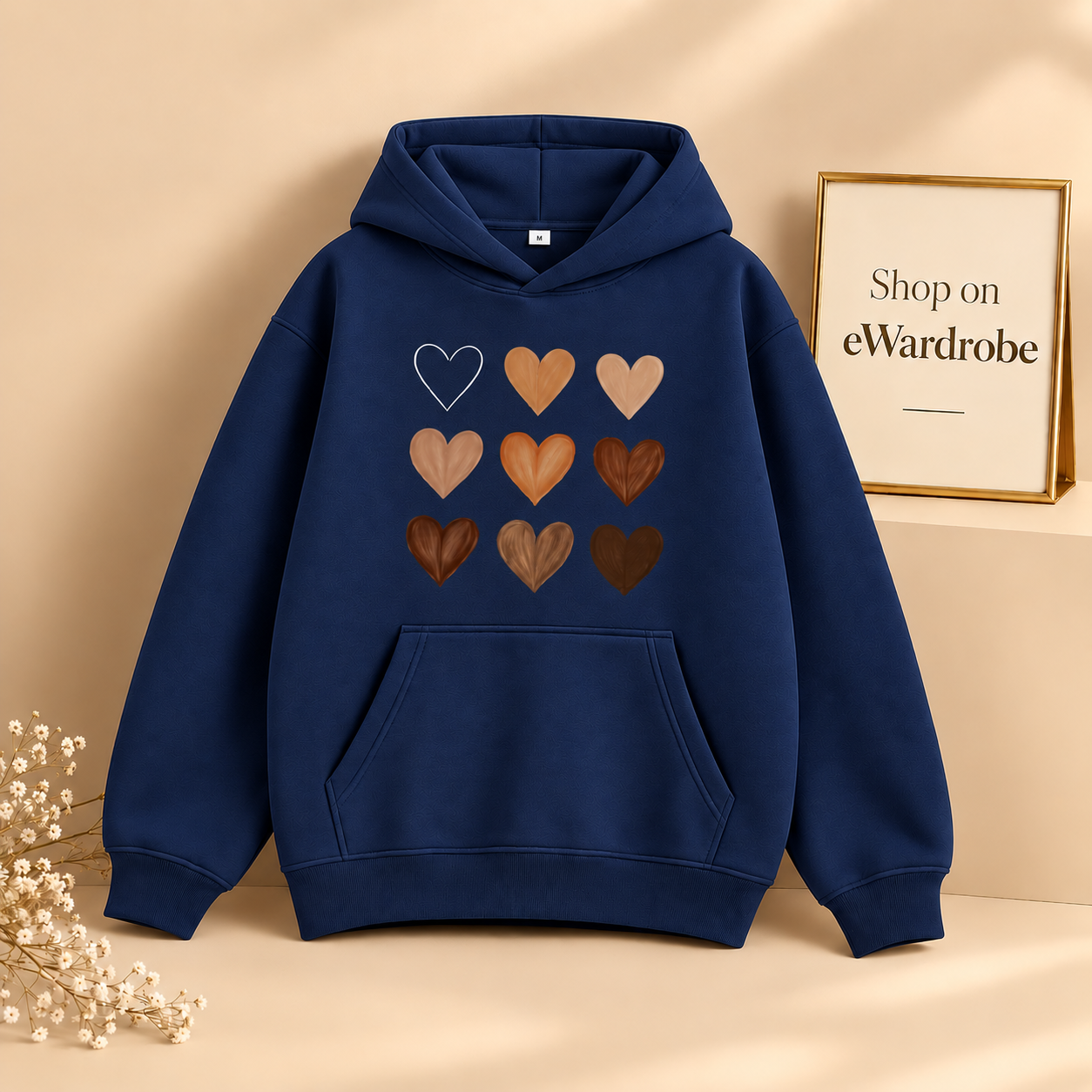 Brown Hearts Hoodie