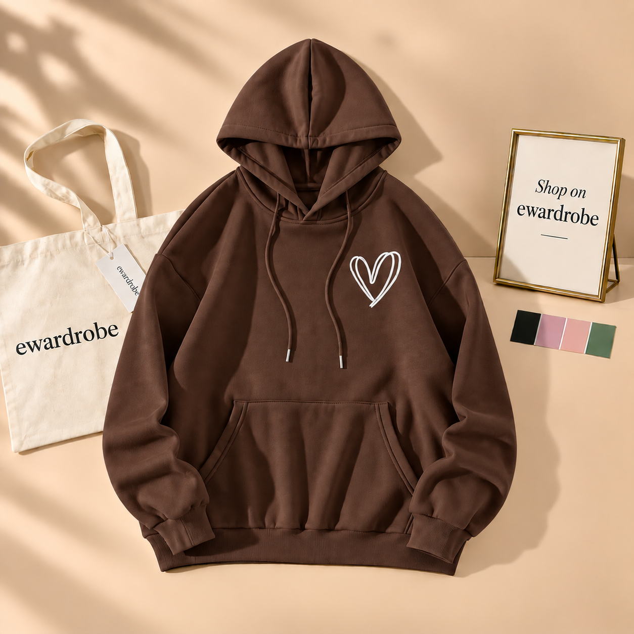 Pocket Shreded Heart Hoodie