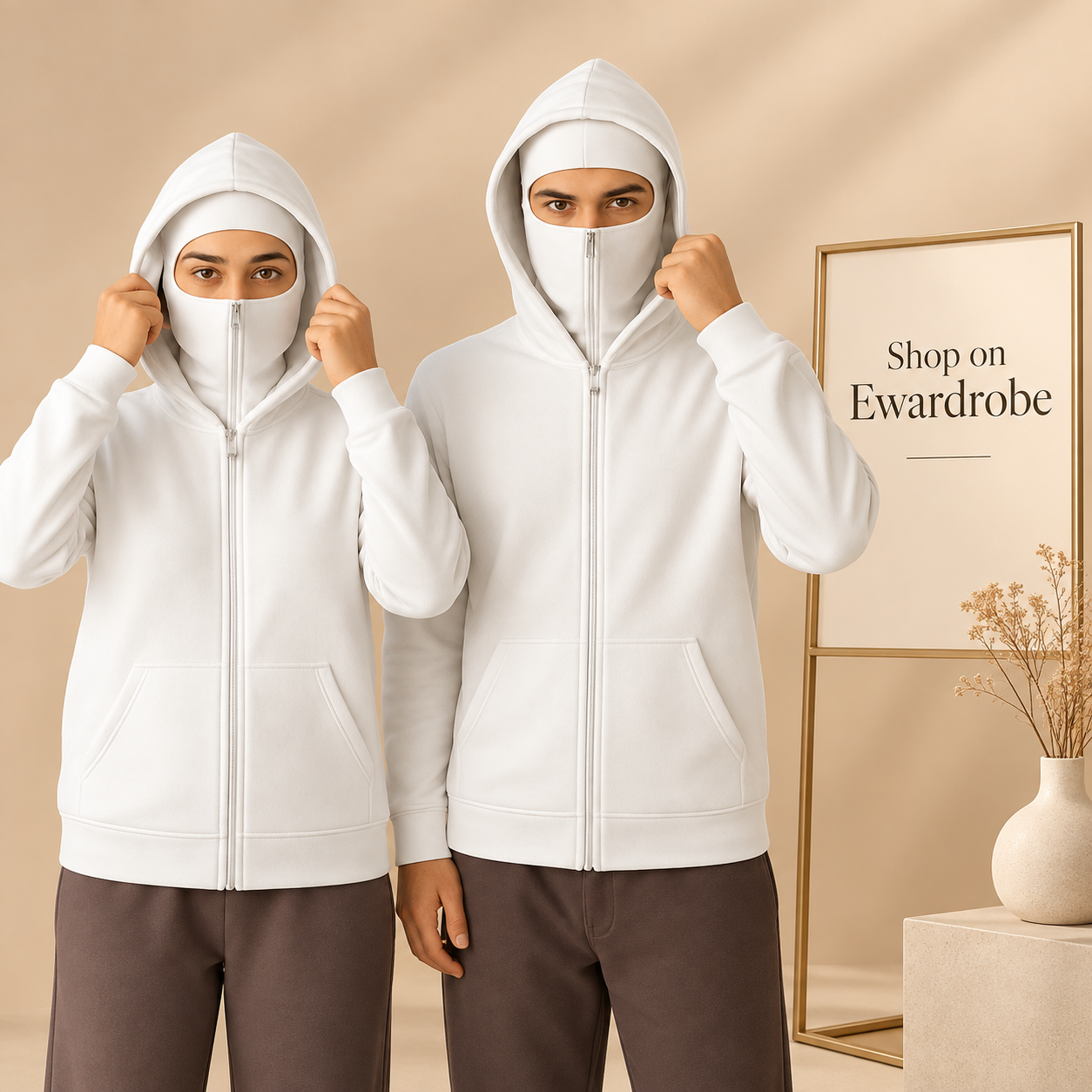 Ninja White Hoodie - Unisex