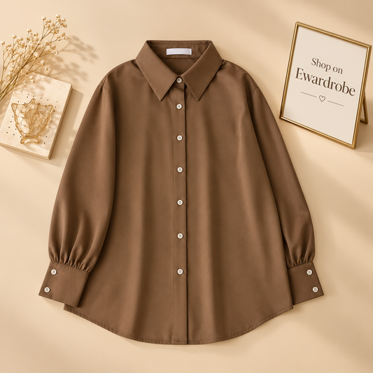 Brown Button Down Shirt