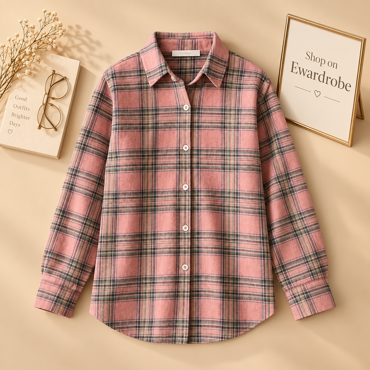 Pink Black Check Shirt