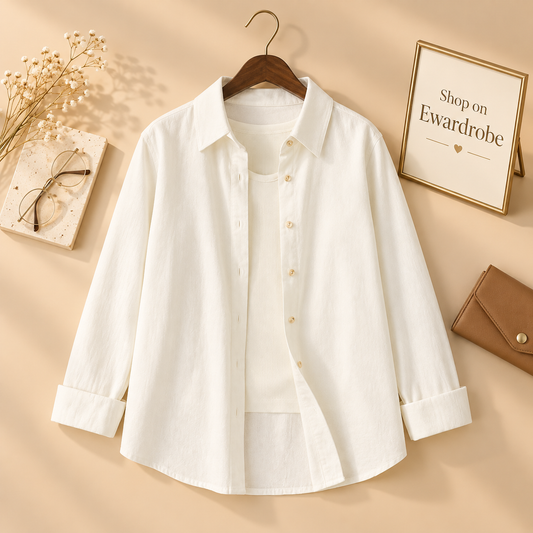 White Button Down Shirt With White Tanktop