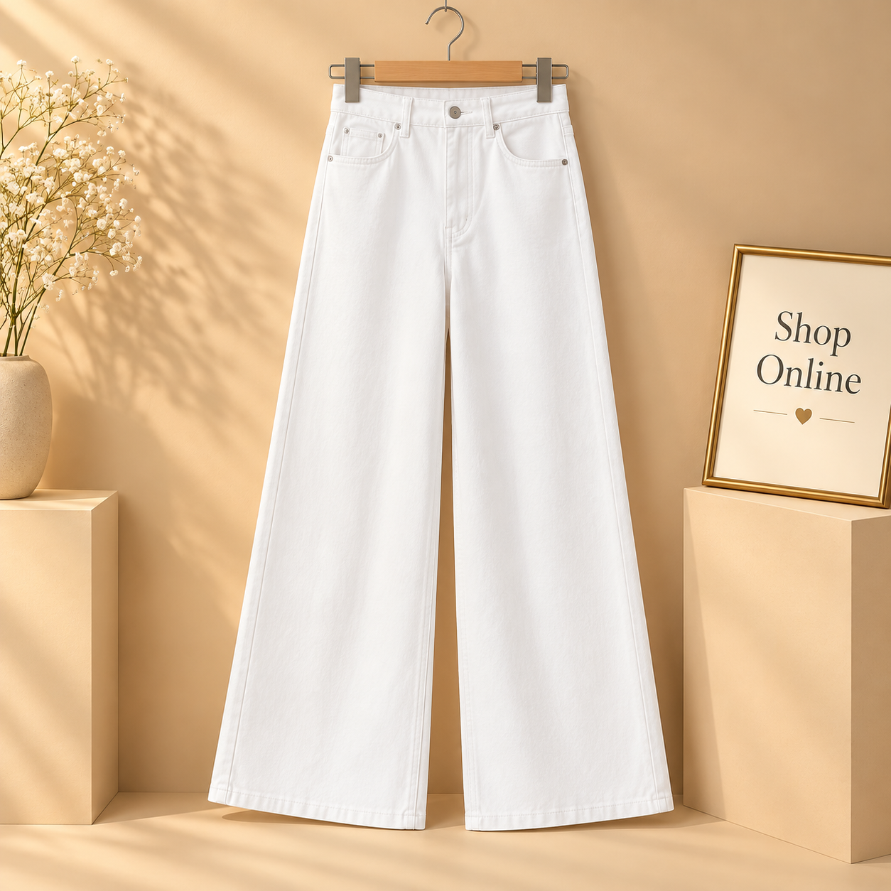 White Wide Leg Jeans