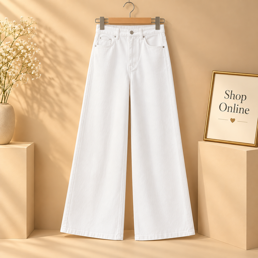 White Wide Leg jeans