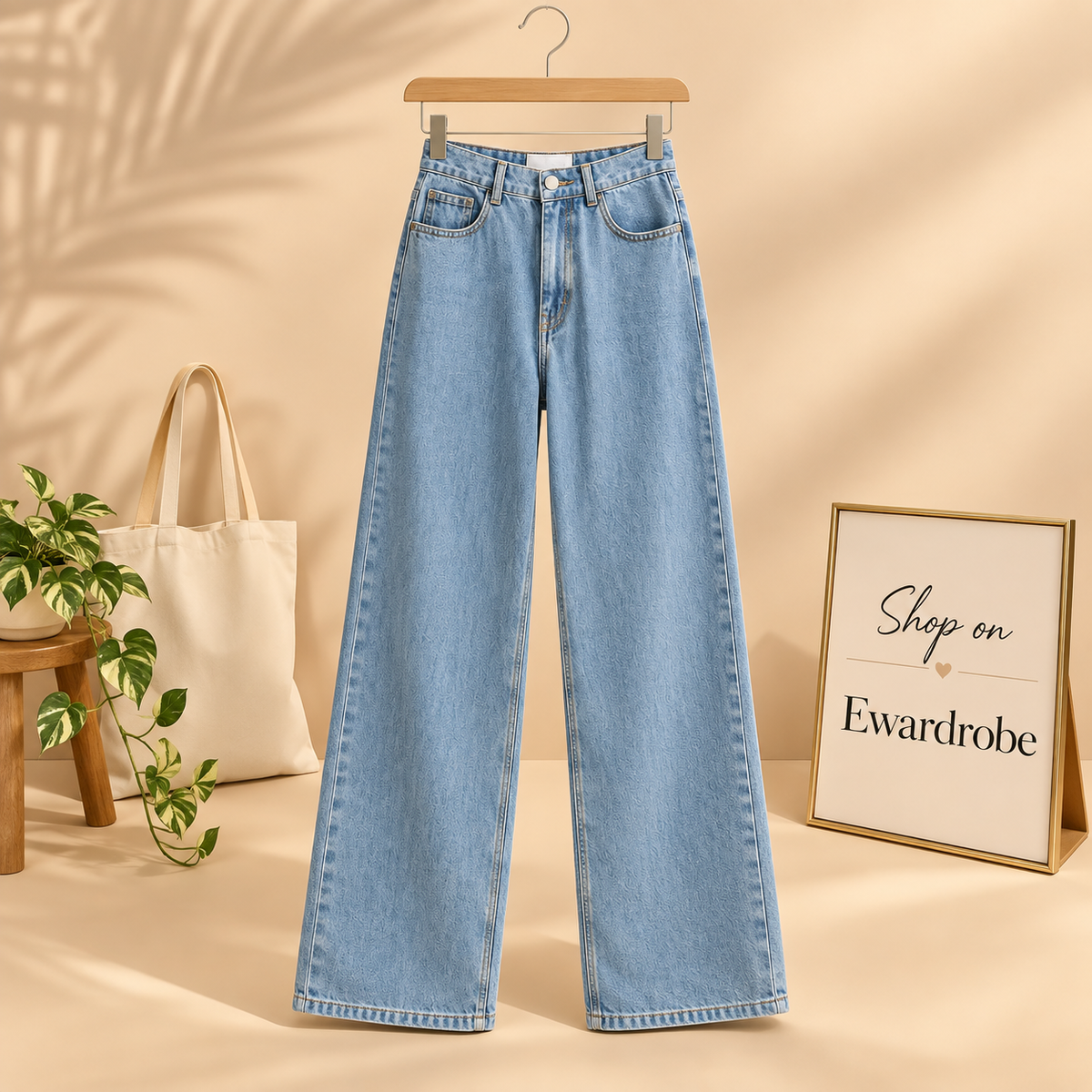 Ice Blue Wide Leg Jeans