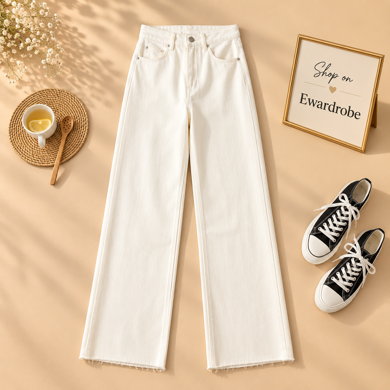 White Wide Leg