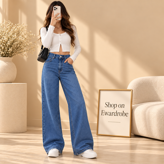 Midblue Wide Leg Jeans
