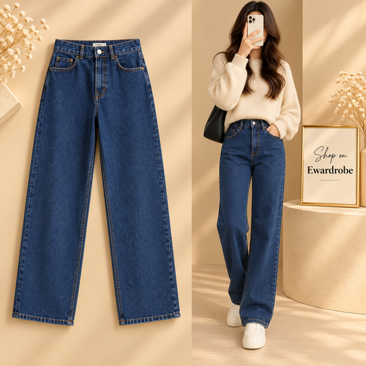 Mid Blue Straight Jeans