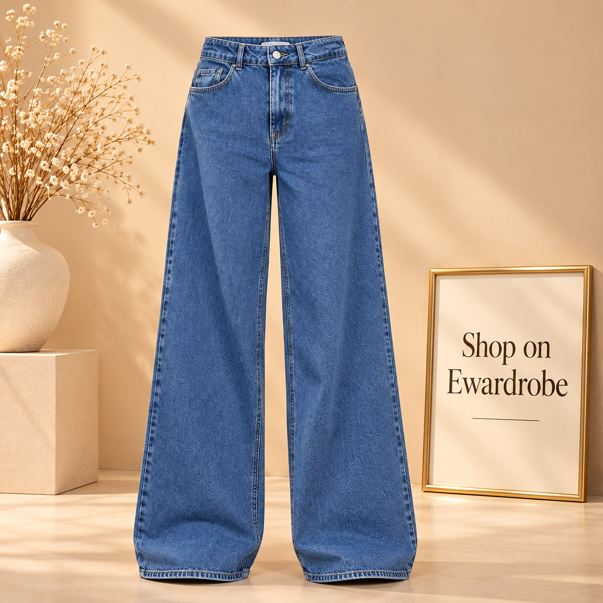 Mid Blue Wide Leg Jeans