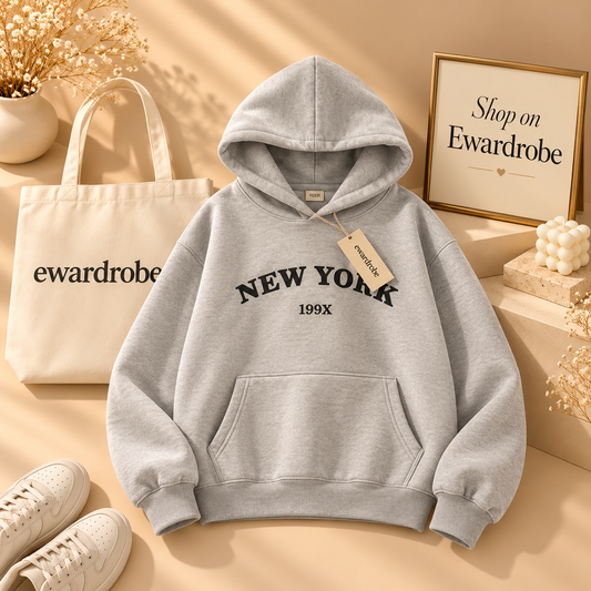 New York Grey Hoodie