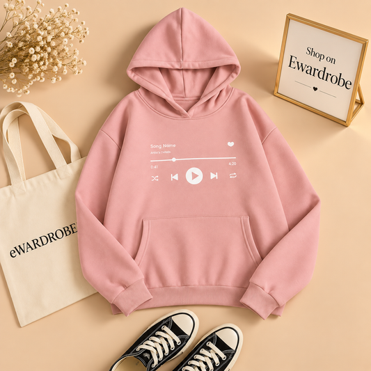 Pink Song Name (white) Hoodie