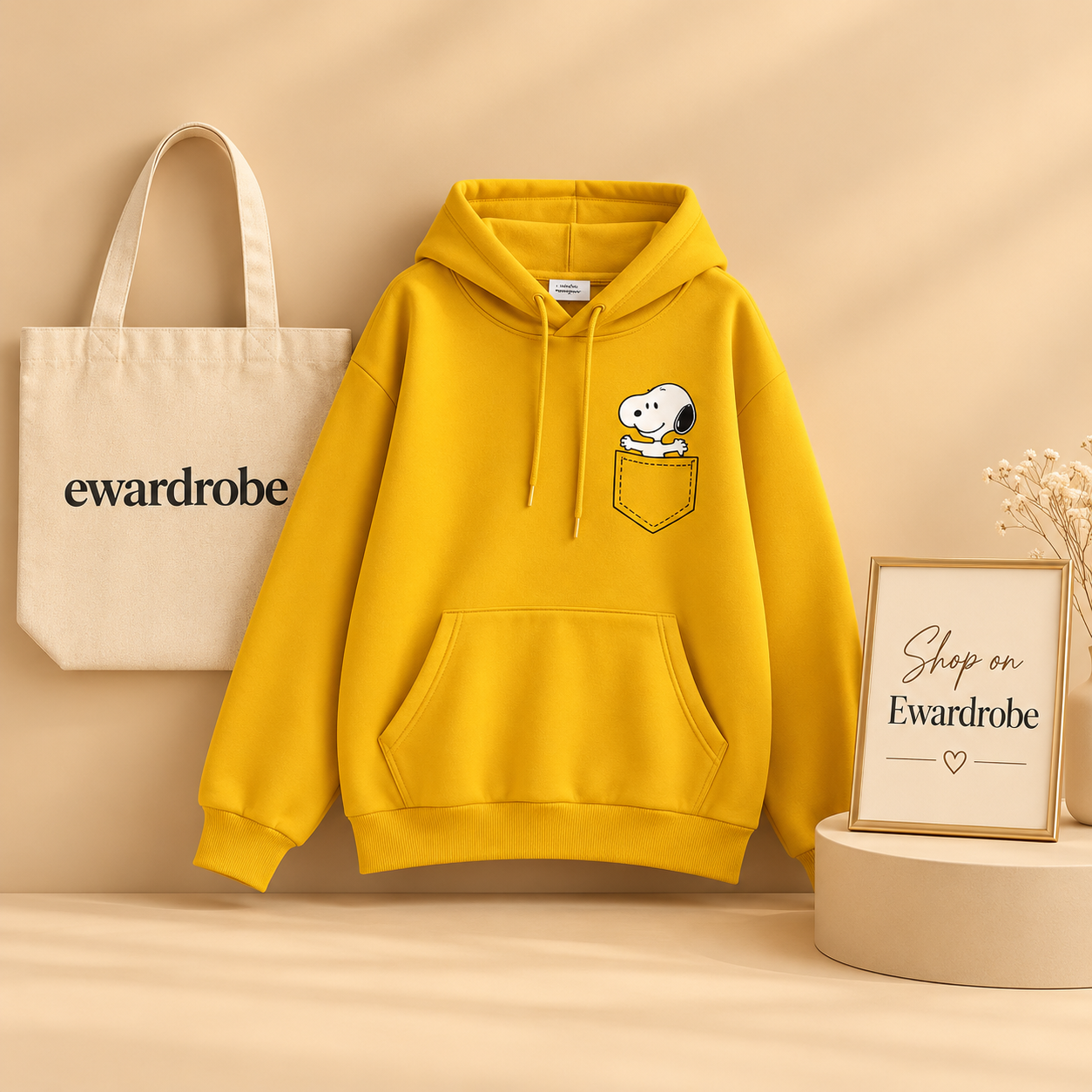 Pocket Puppy Yellow Hoodie