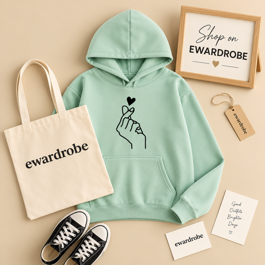 Sea Green Love Charm Hoodie