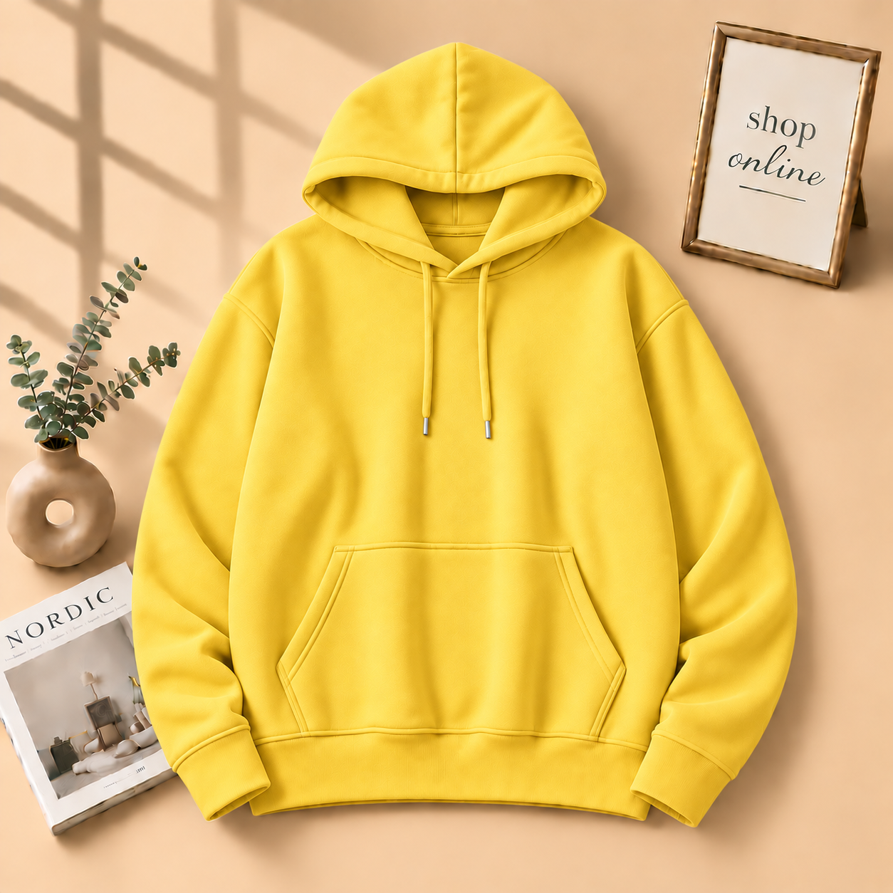 Basic Yellow Hoodie - Men