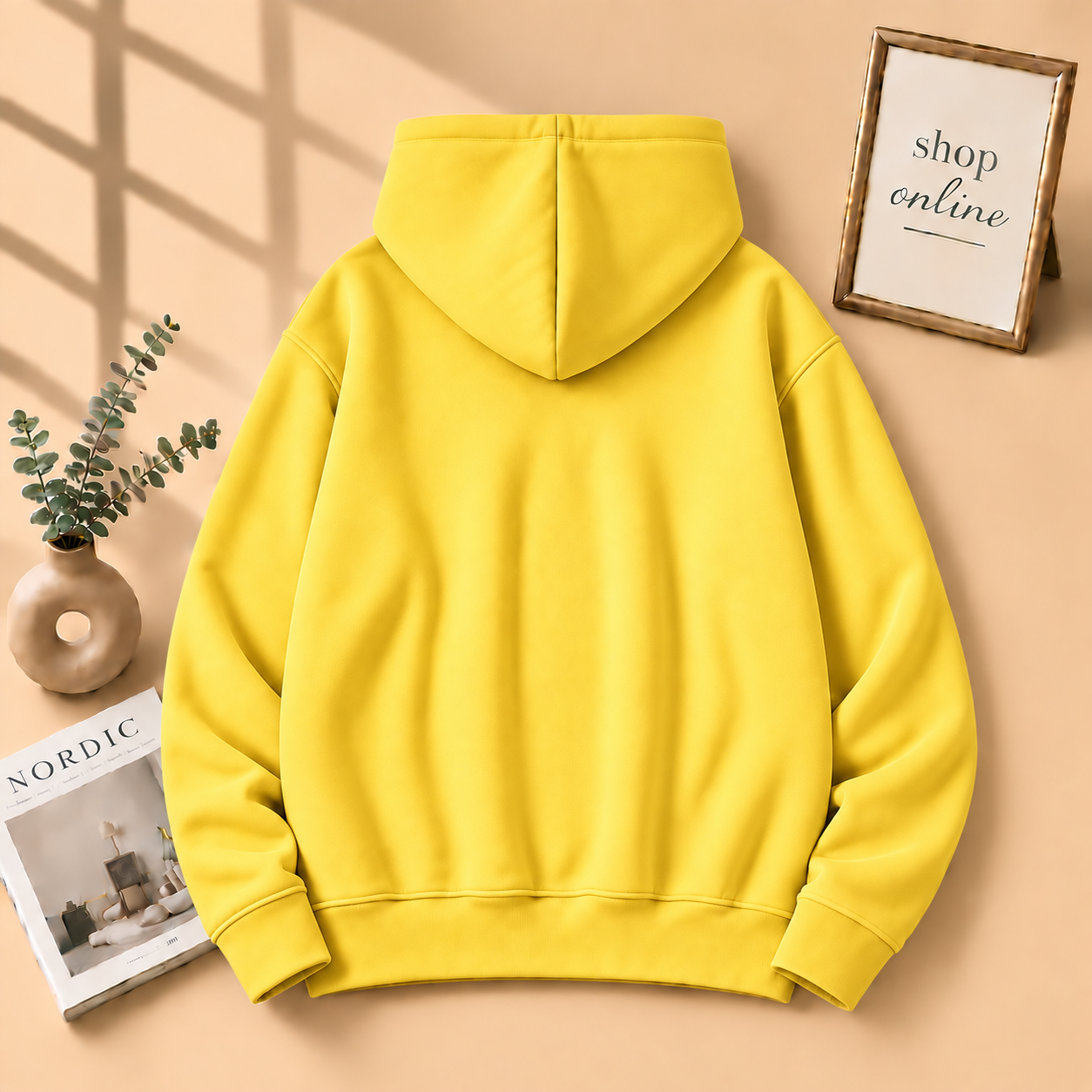 Basic Yellow Hoodie - Men