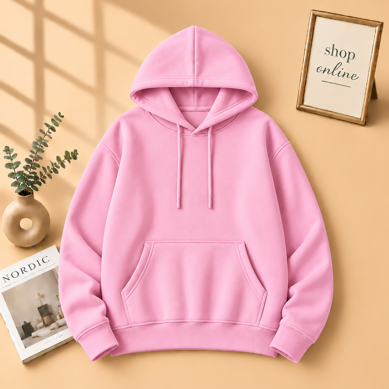 Basic pink Hoodie - Men