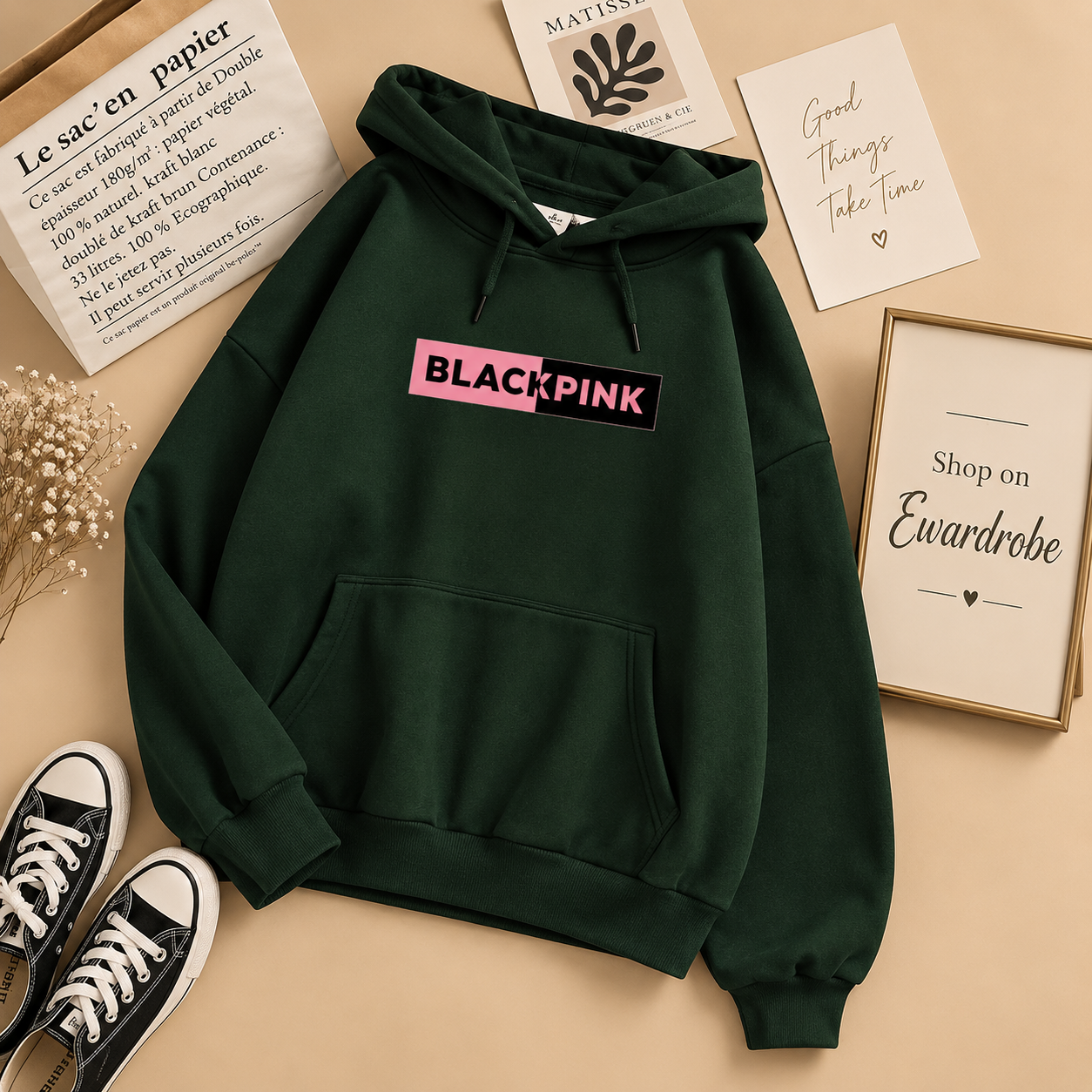 Black Pink Design Hood