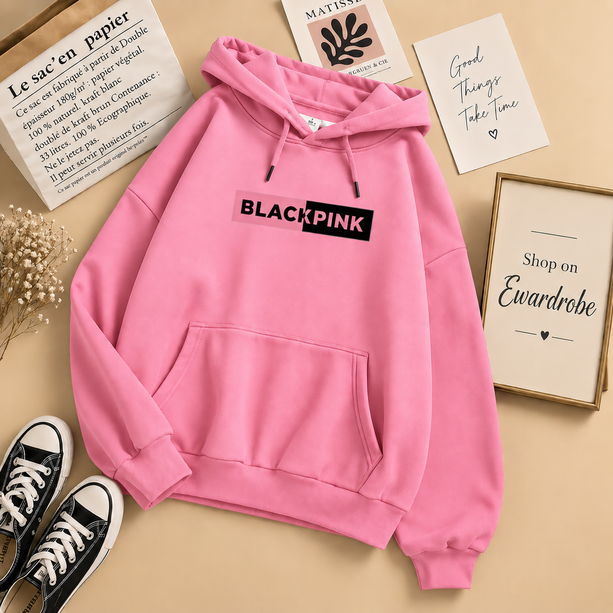 Black Pink Design Hood