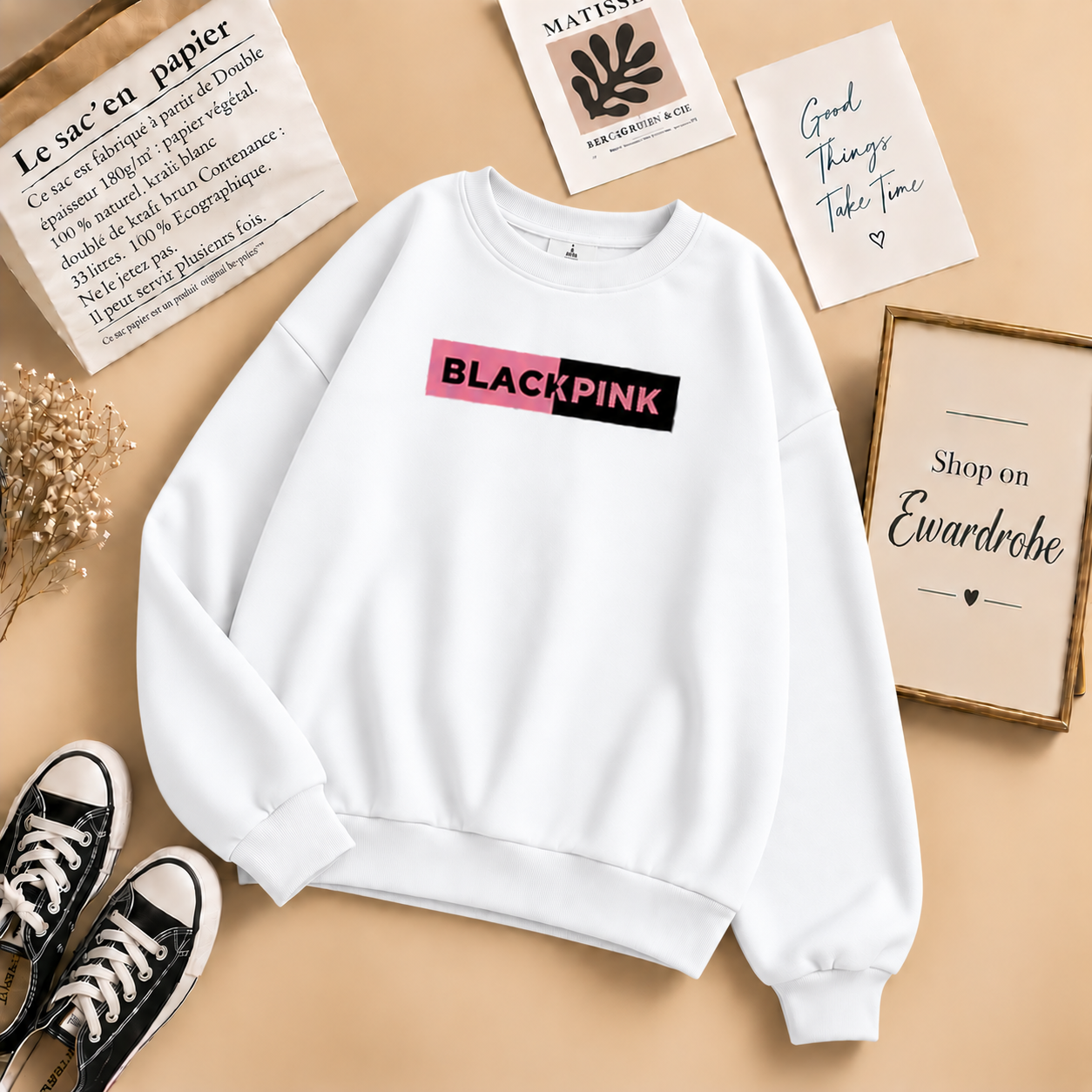 Black Pink Design Sweatshirt