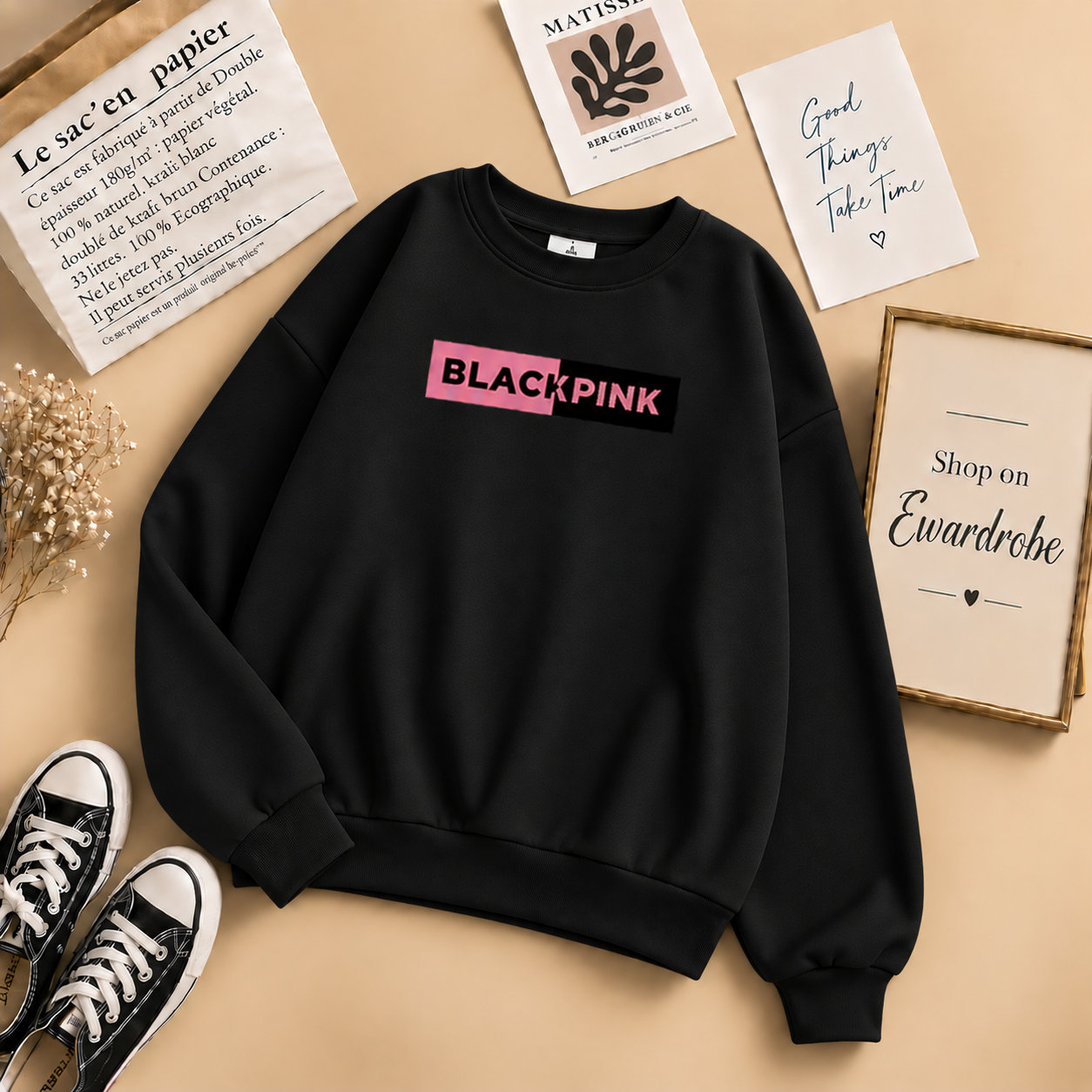 Black Pink Design Sweatshirt
