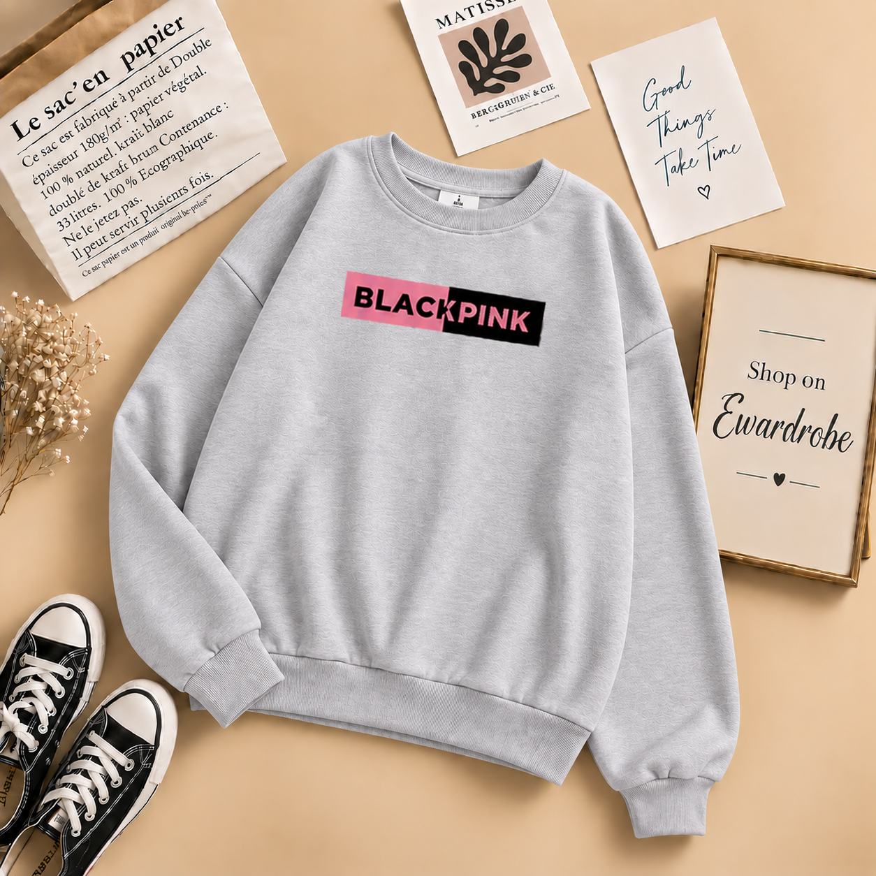 Black Pink Design Sweatshirt