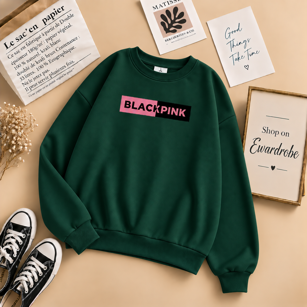 Black Pink Design Sweatshirt